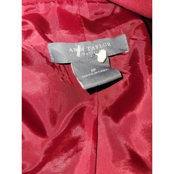 Ann Taylor Petites Red Blazer Jacket Size 0P Work Business Lined Jacket - Picture 6 of 6